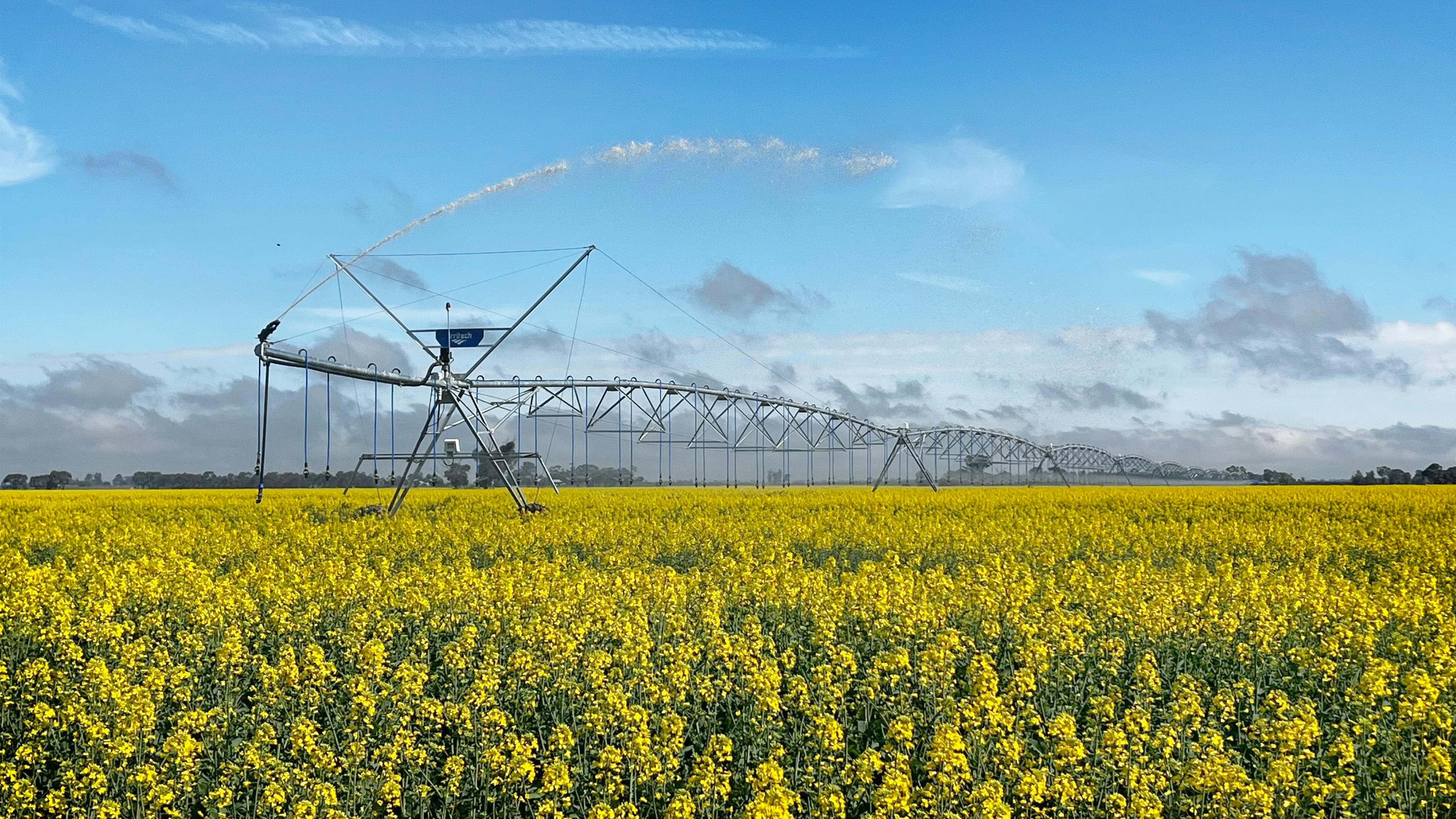 Irrigation equipment on Australian farmland