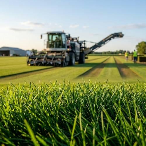 Irrigated turf farm production area