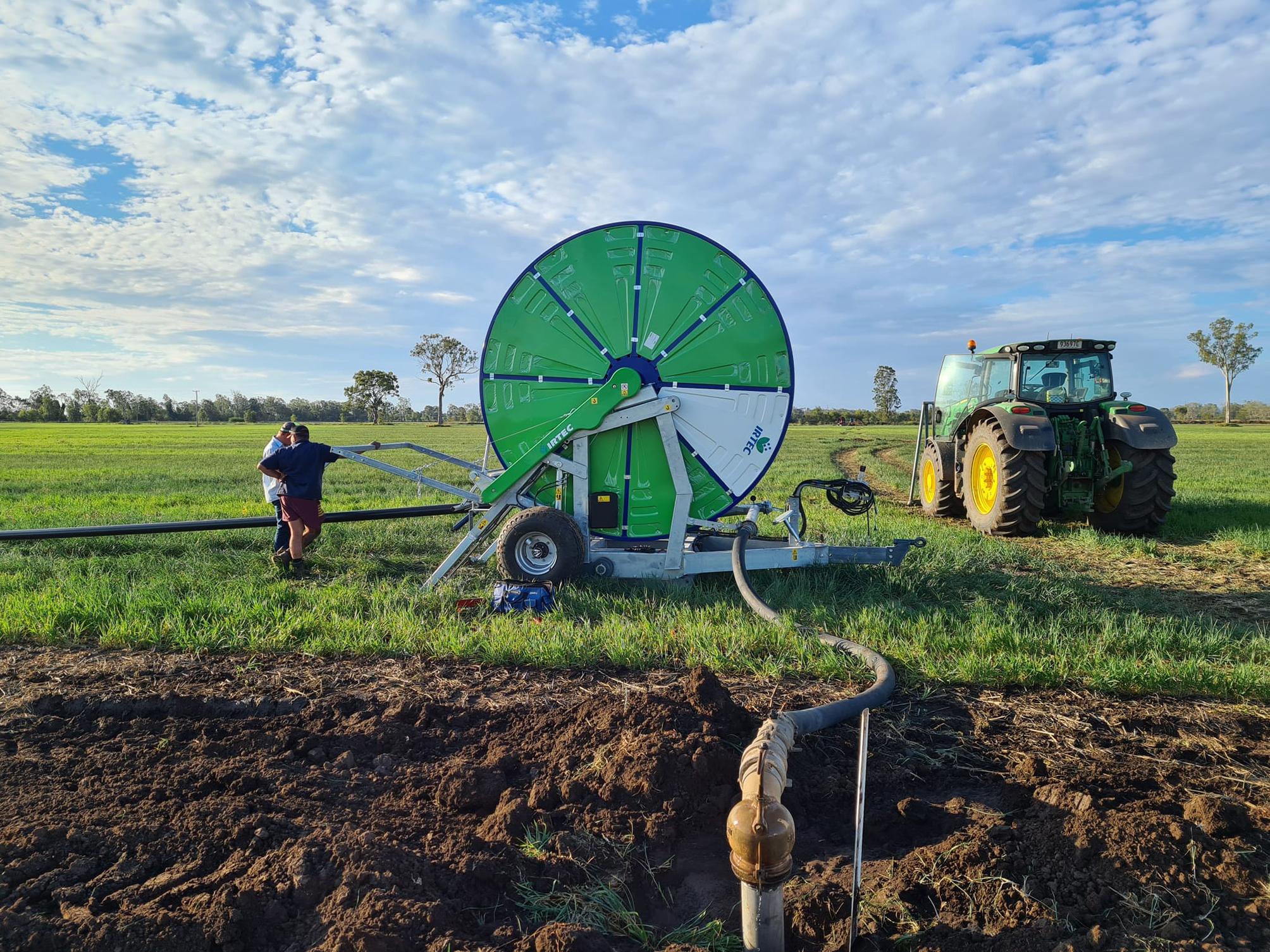 Hard hose irrigator compared to a water winch system