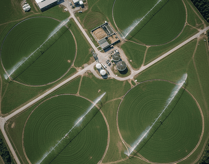 Centre pivot system on dairy farm