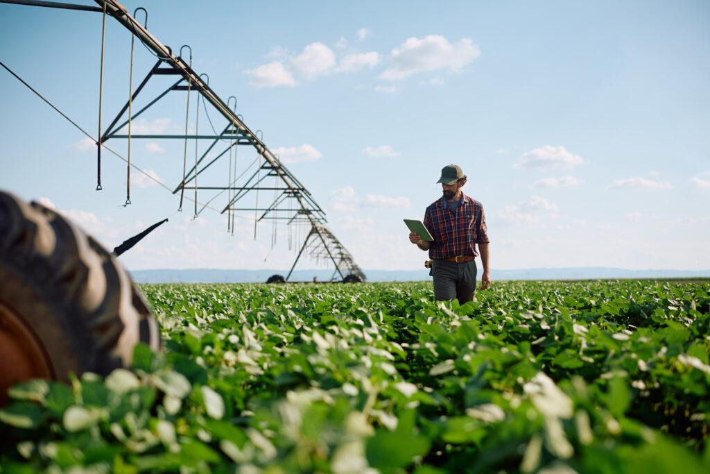 Irrigation system on agricultural farm