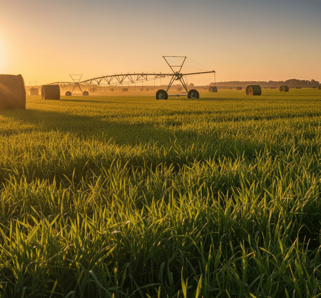 Agricultural crop under irrigation