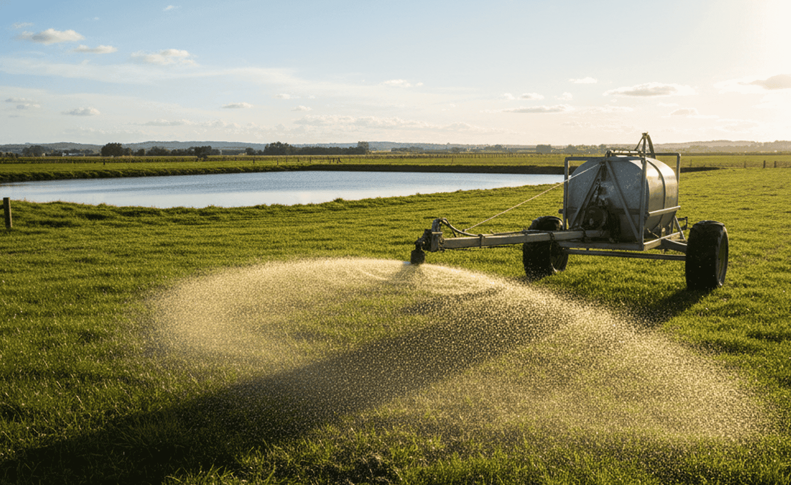 Centre pivot irrigating agricultural crop