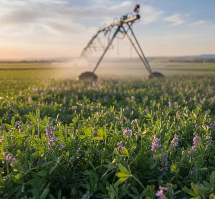 Lucerne and hay crop under irrigation