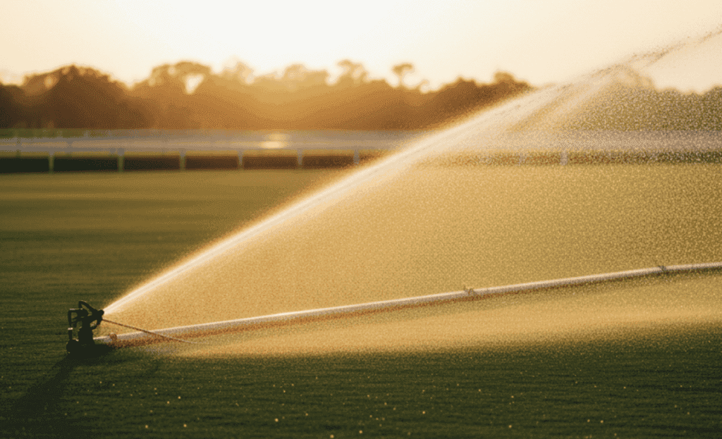 Irrigated polo field surface